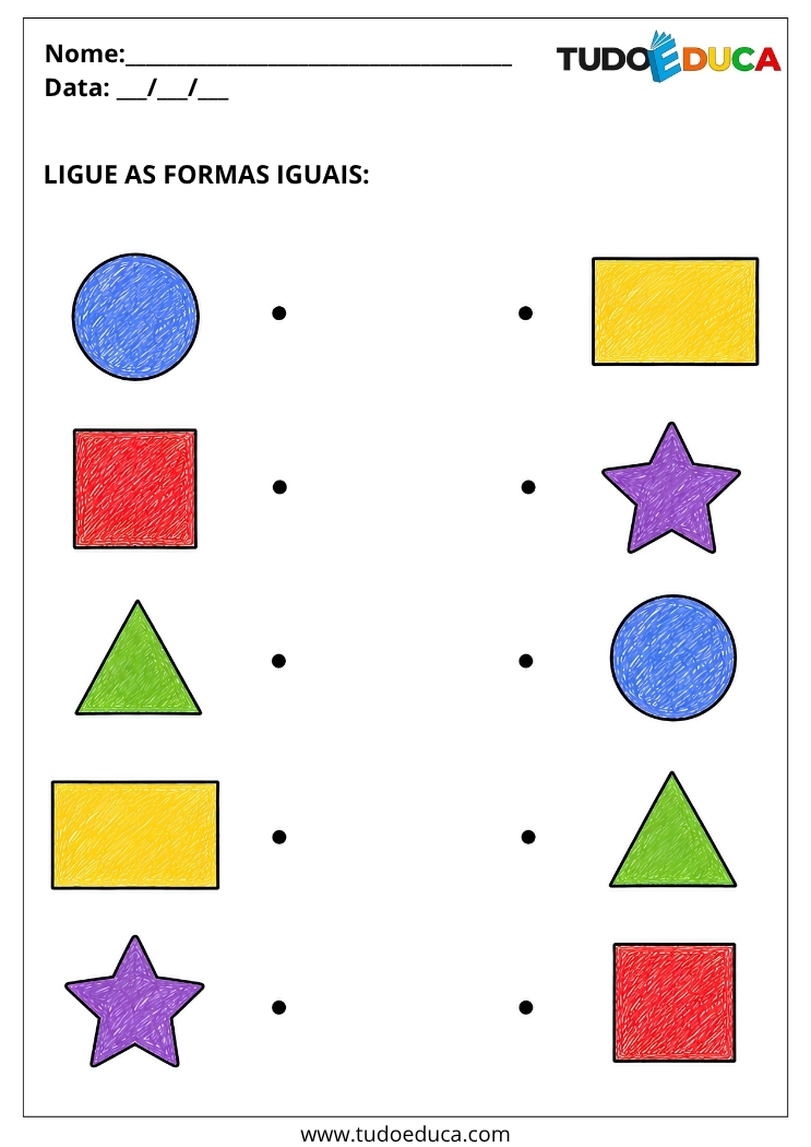 Atividade de Pareamento de formas para Deficiência Intelectual