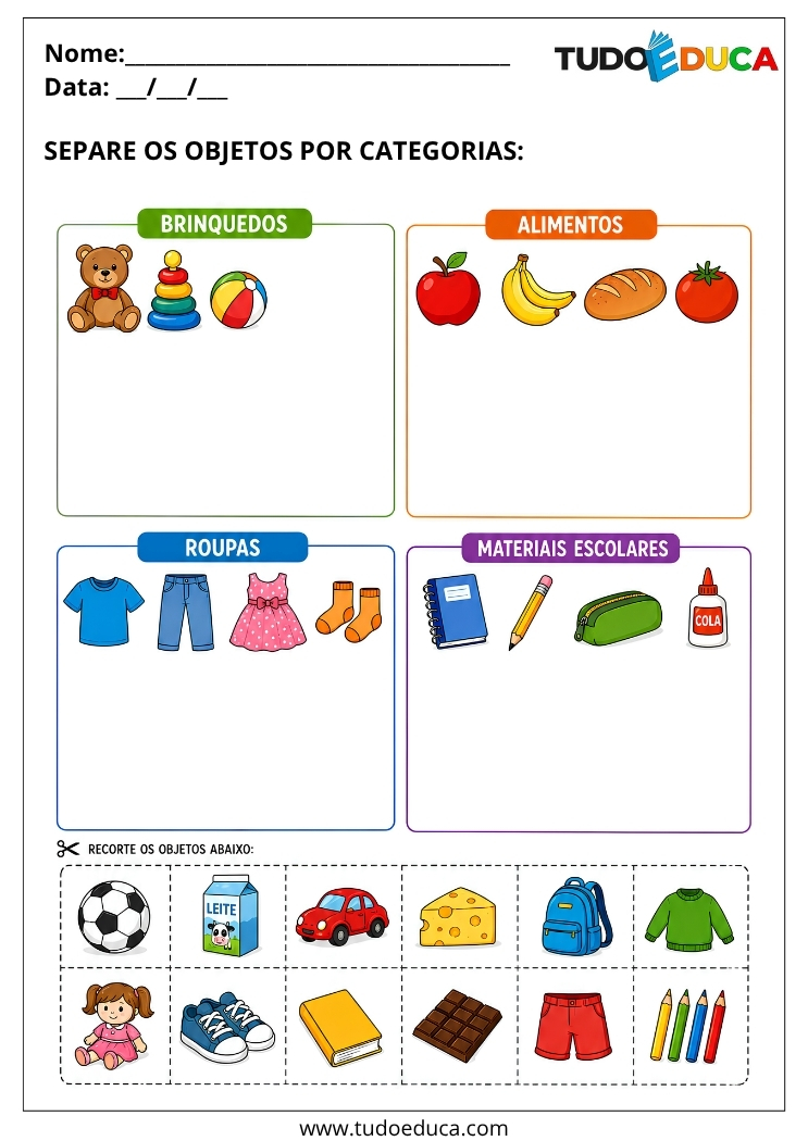 Atividade encontre a categoria para Sala de Recursos Multifuncionais