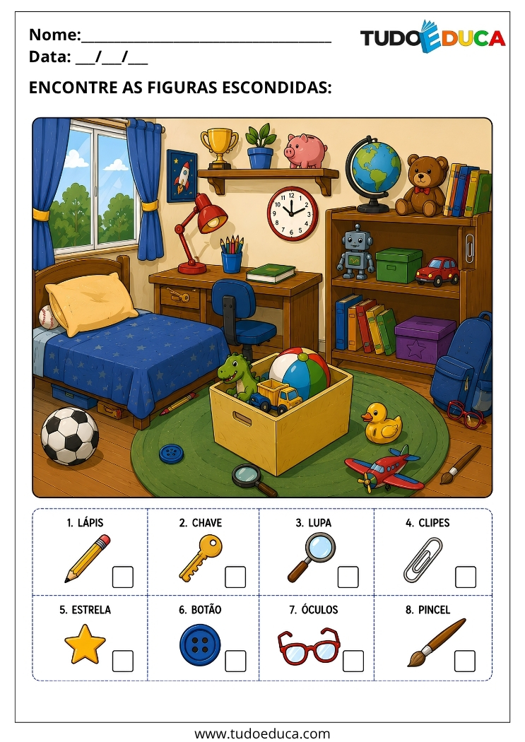 Atividade encontre os objetos para Sala de Recursos Multifuncionais