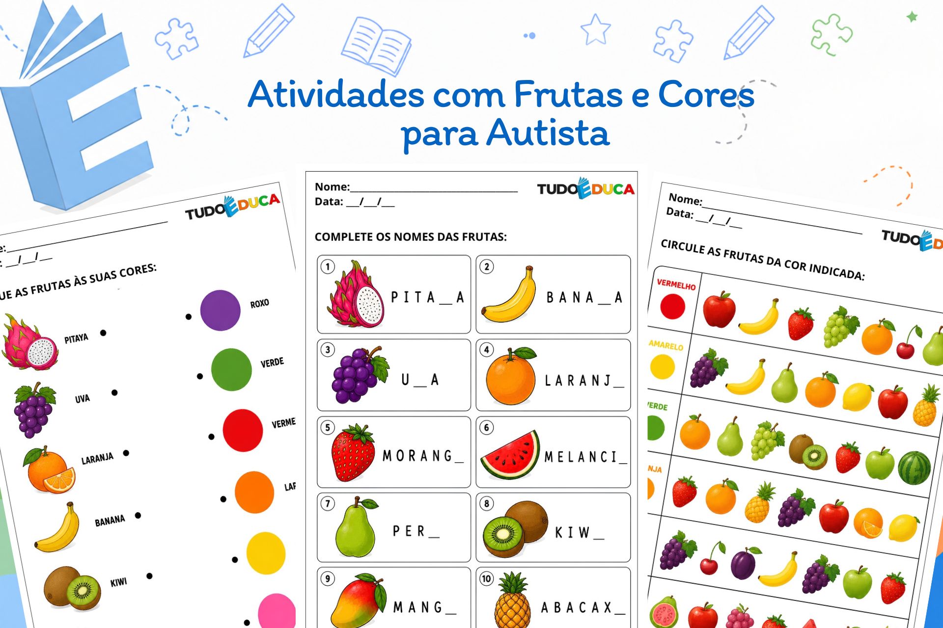 Atividades com Frutas e Cores para Autista