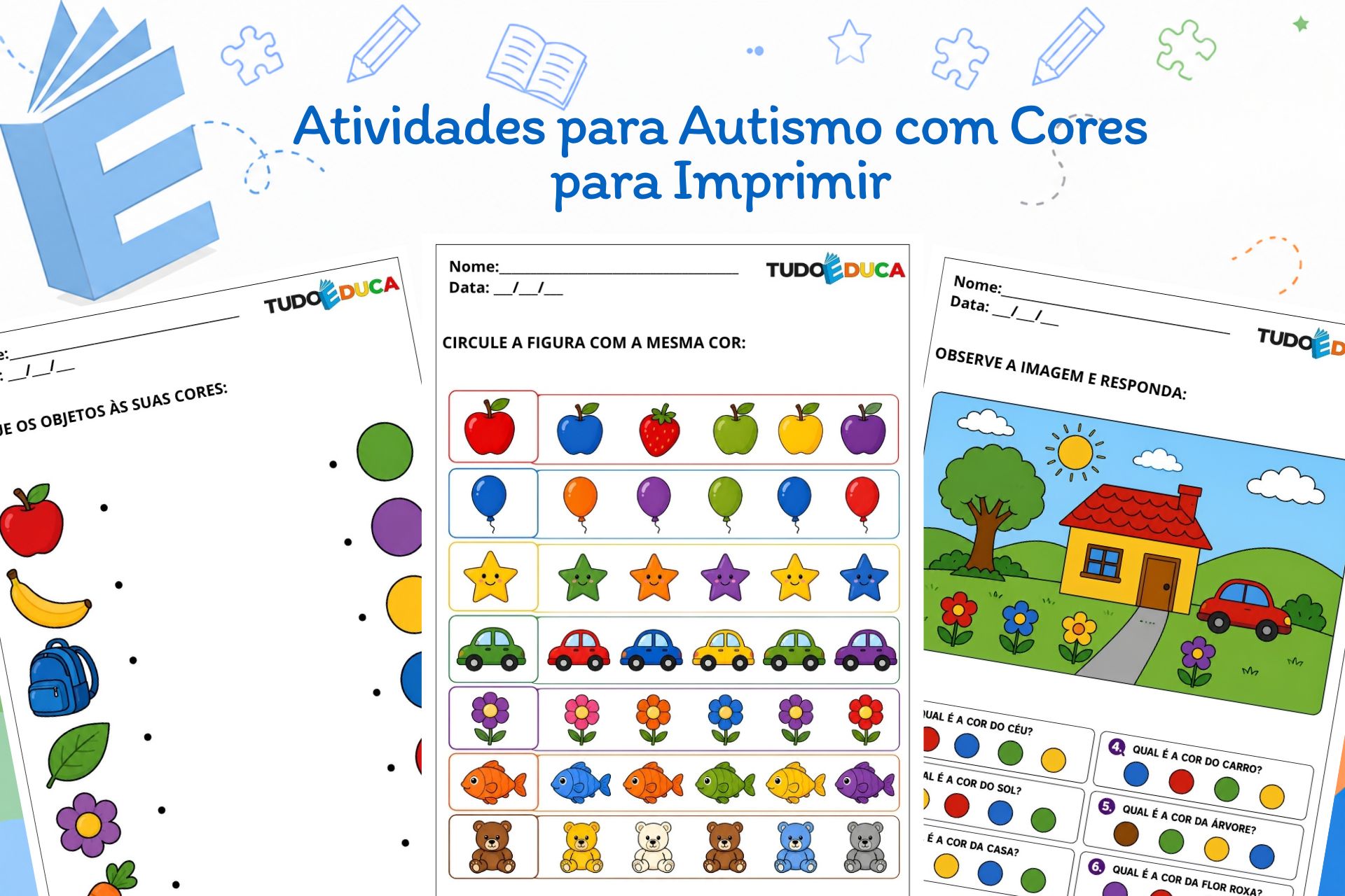 Atividades para Autismo com Cores para Imprimir