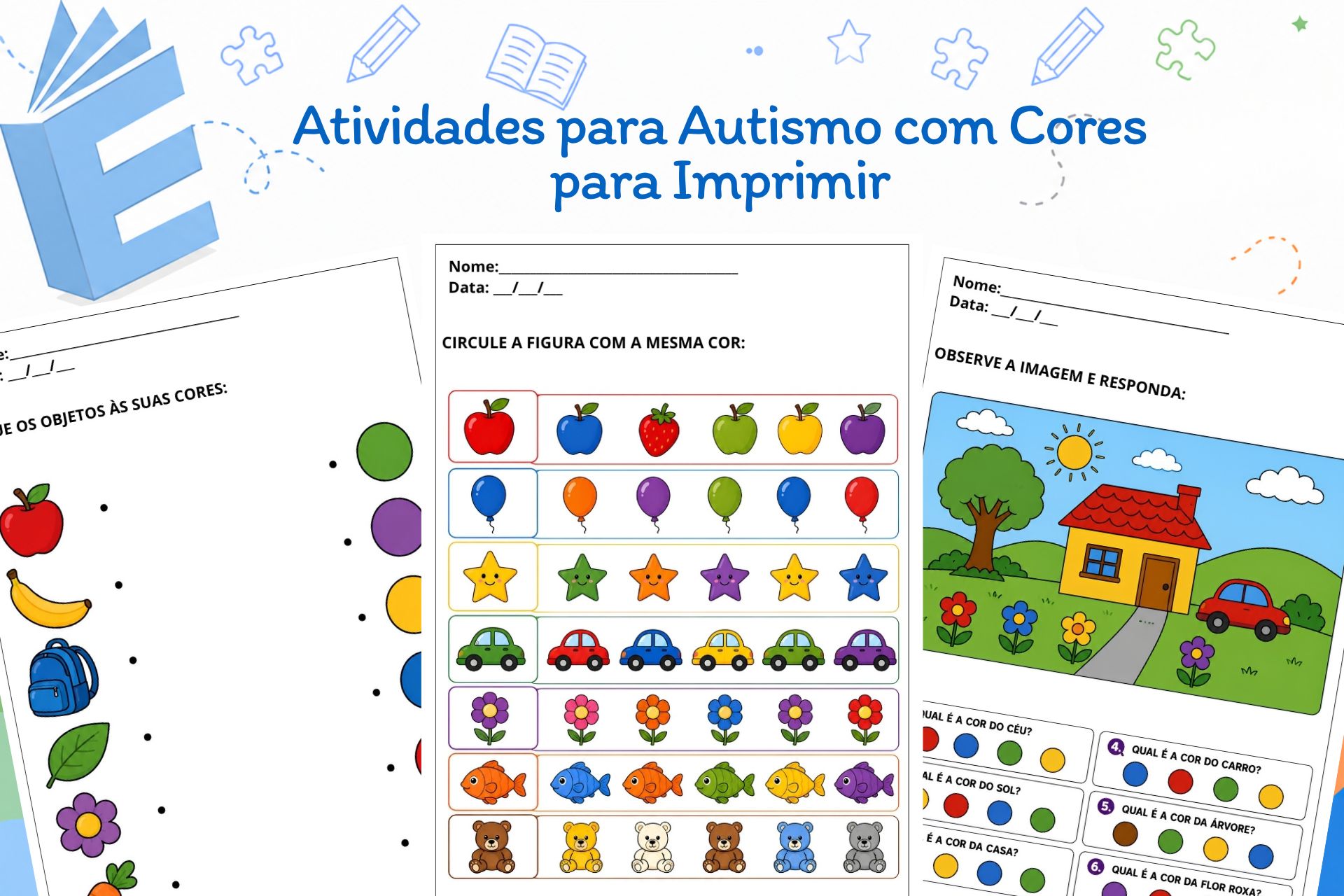Atividades para Autismo com Cores para Imprimir