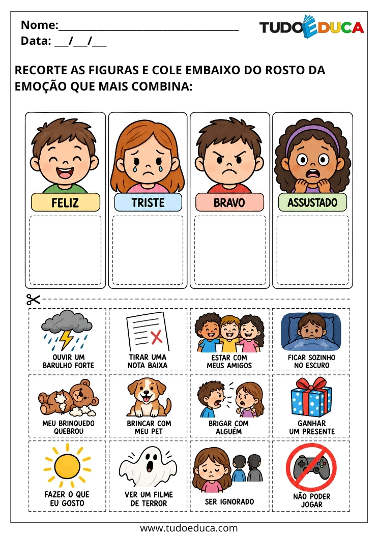 Atividade causa das Emoções para Deficiência Intelectual