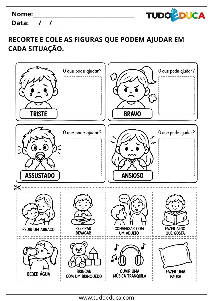 Atividade como ajudar nas Emoções para Deficiência Intelectual