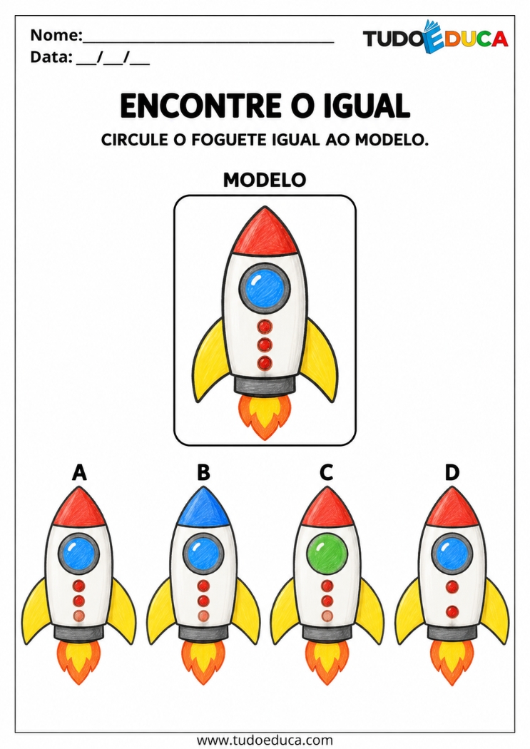 Atividade de Atenção para TDAH encontre o igual