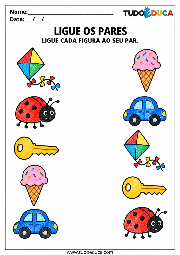 Atividade de Atenção para TDAH ligue os pares
