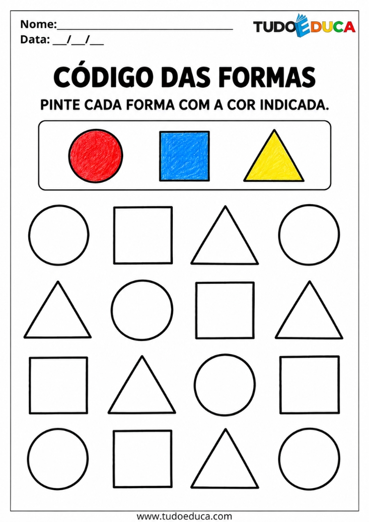 Atividade de Atenção para TDAH pinte as formas