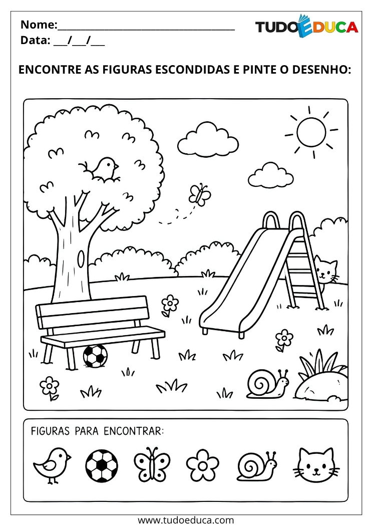 Atividade de Concentração para TDAH encontre os itens