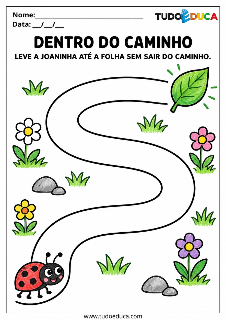 Atividade de Coordenação Motora Fina siga pelo caminho para Autismo