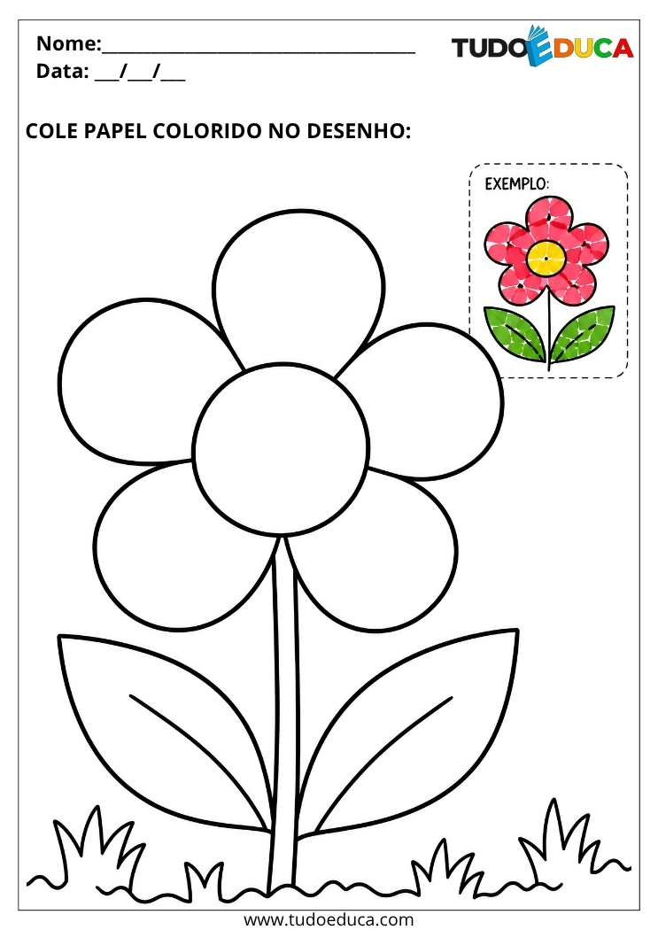Atividade de Coordenação Motora para Educação Infantil decore a flor