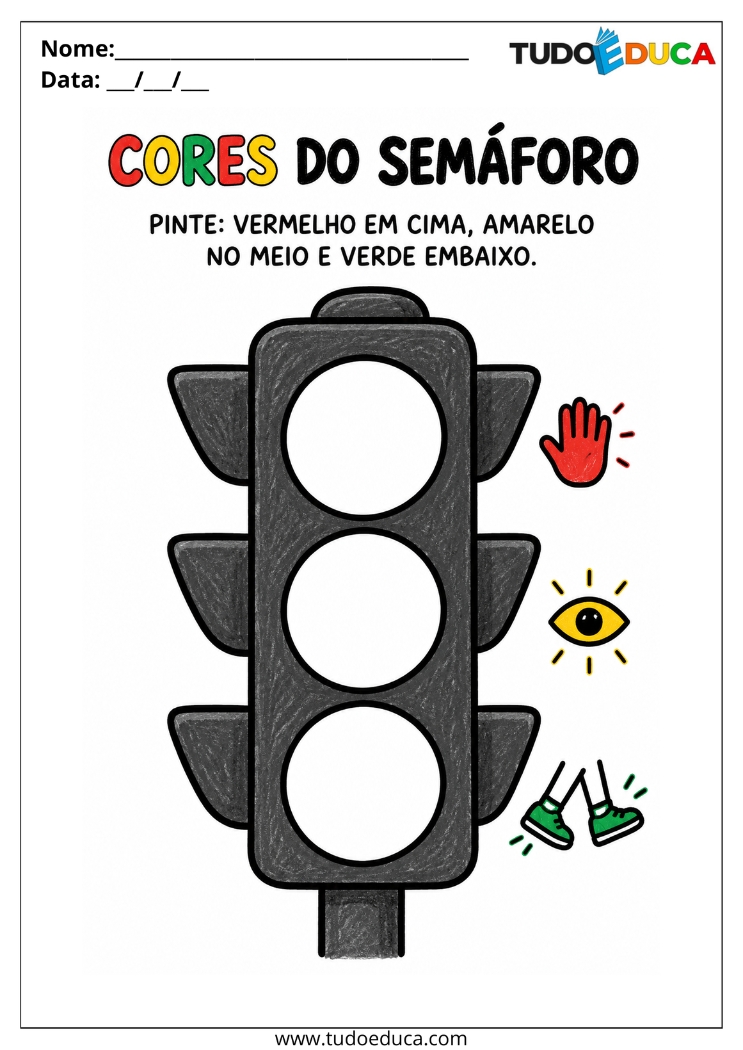 Atividade de Cores do semaforo para Deficiência Intelectual