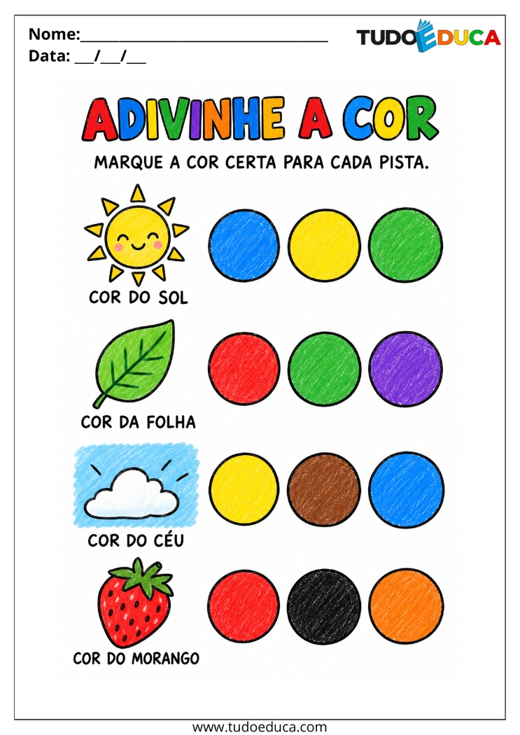Atividade de Cores para Deficiência Intelectual