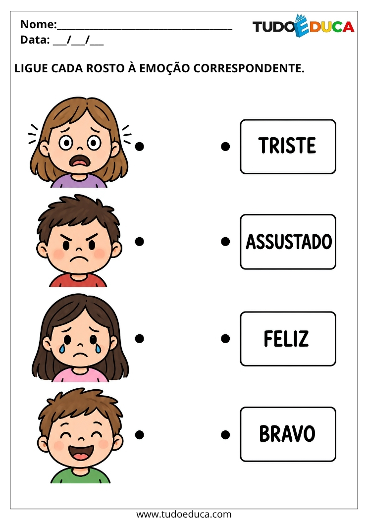 Atividade de Emoções para Deficiência Intelectual