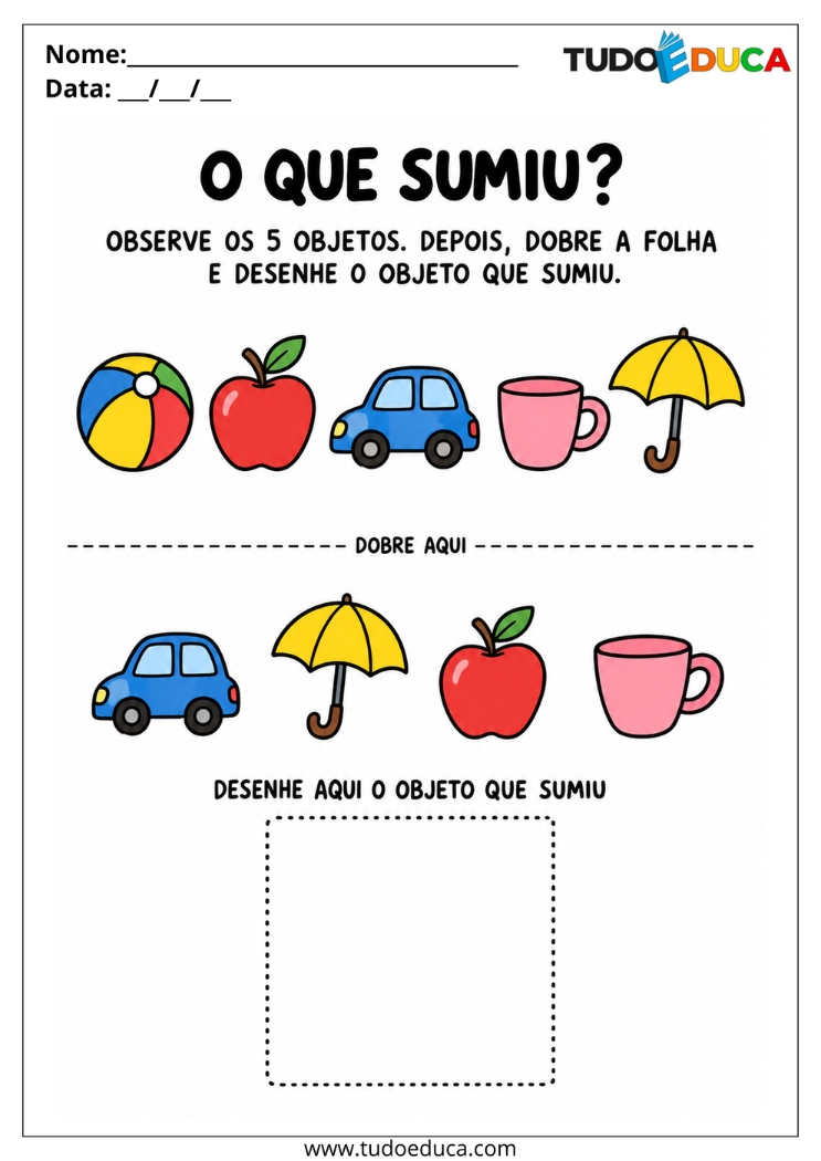 Atividade de Memória para Deficiência Intelectual o que sumiu
