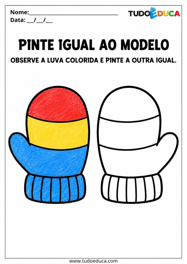 Atividade de Pintura Dirigida conforme modelo para Autismo