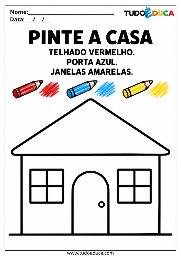 Atividade de Pintura Dirigida de casa para Autismo