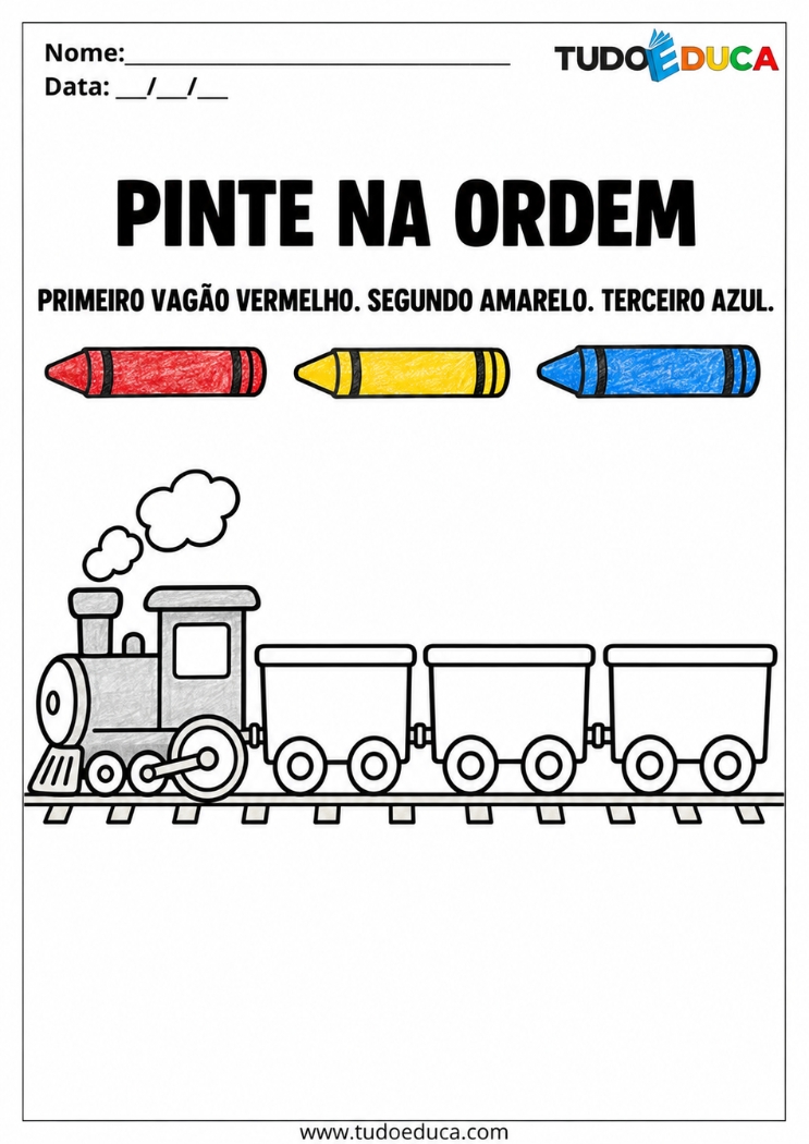 Atividade de Pintura Dirigida siga a ordem para Autismo