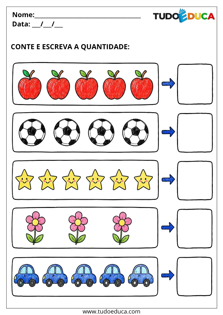Atividade de conte e escreva para deficiência intelectual