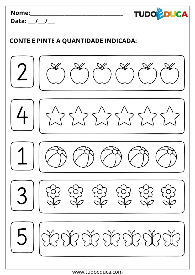 Atividade de conte e pinte para deficiência intelectual