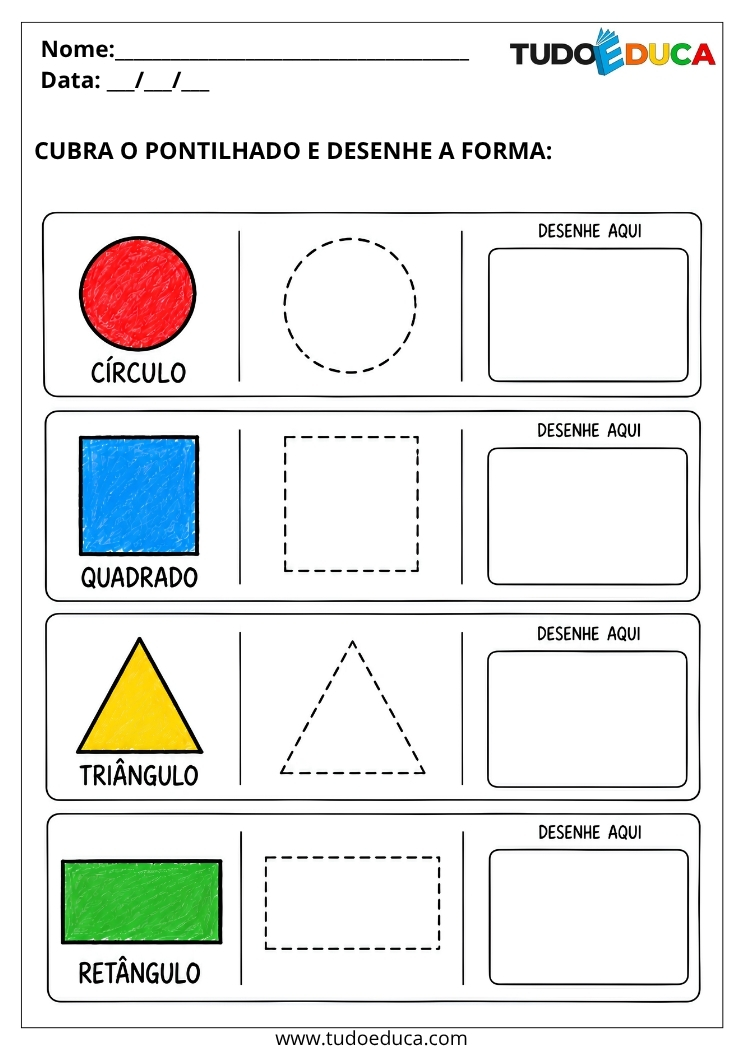 Atividade de formas para deficiência intelectual