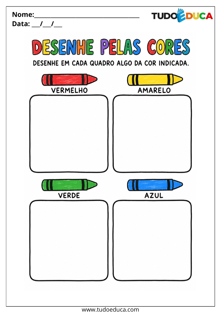 Atividade desenhe pelas Cores para Deficiência Intelectual
