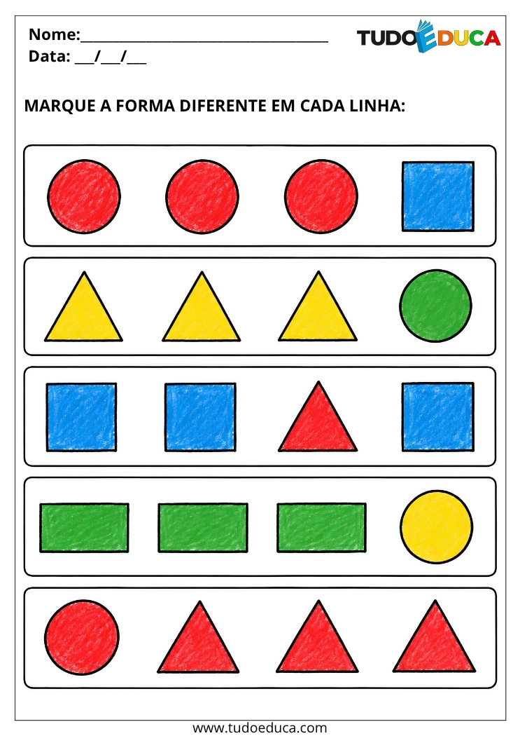 Atividade encontre as formas diferentes para deficiência intelectual