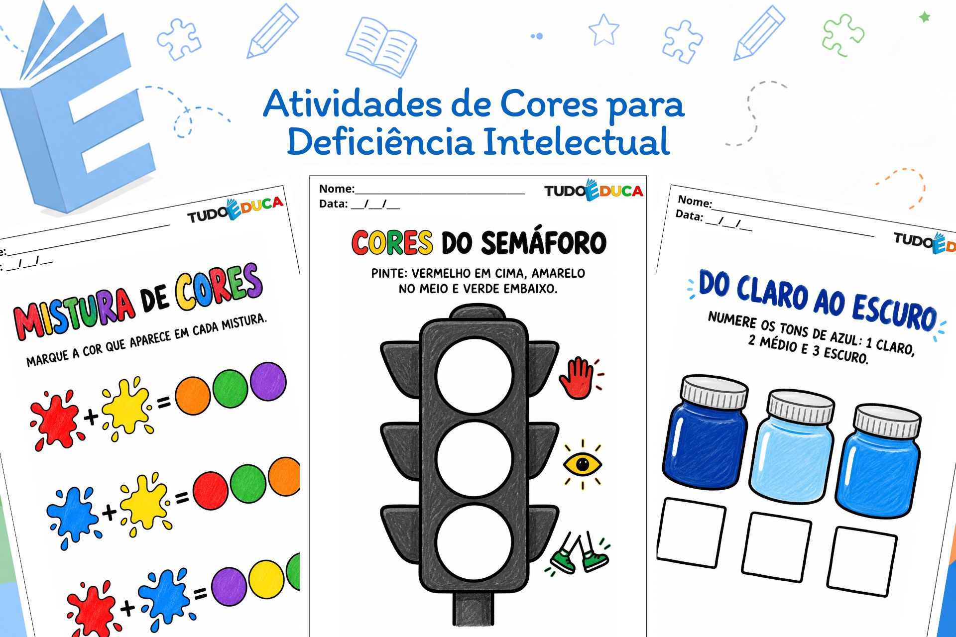 Atividades de Cores para Deficiência Intelectual