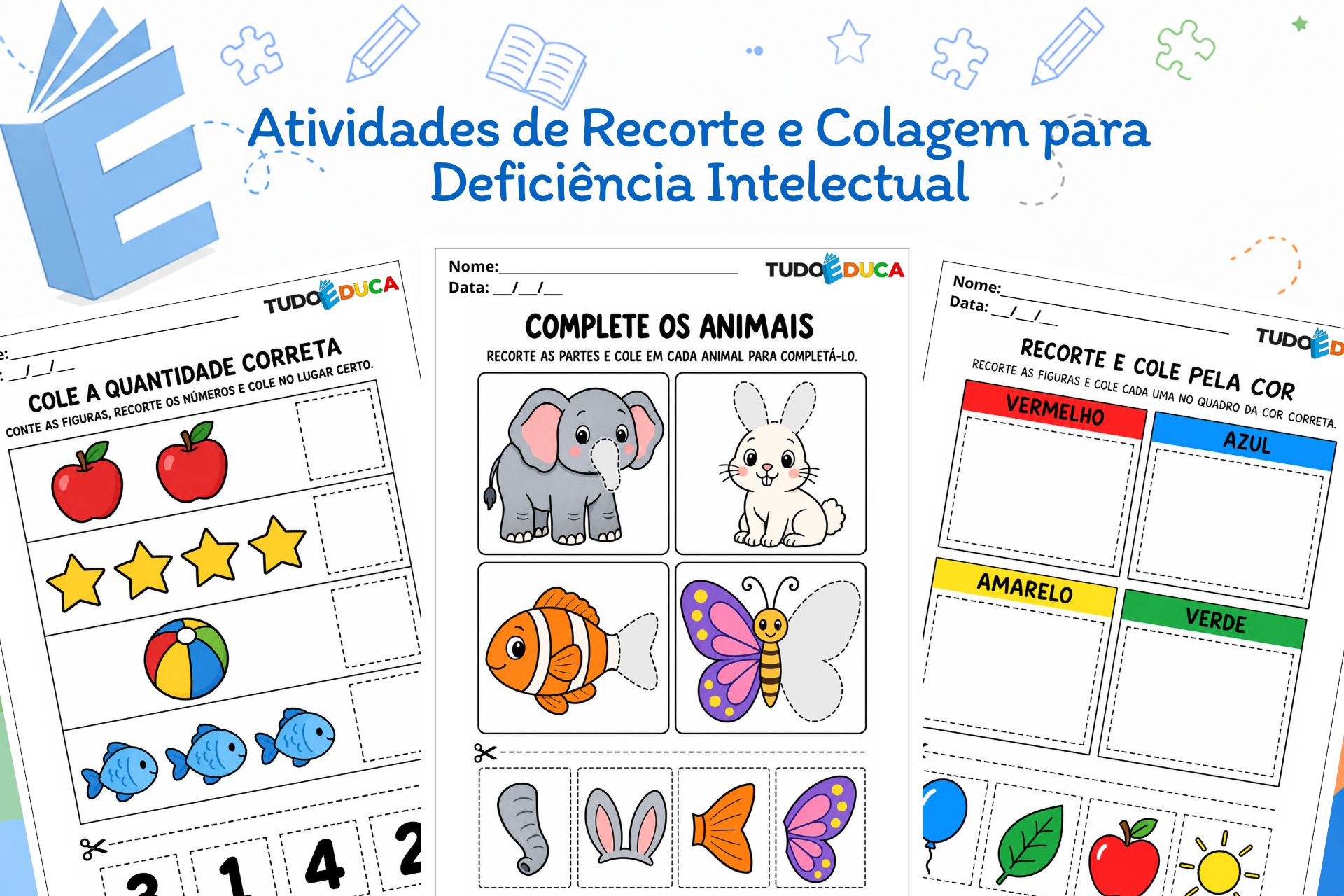 Atividades de Recorte e Colagem para Deficiência Intelectual