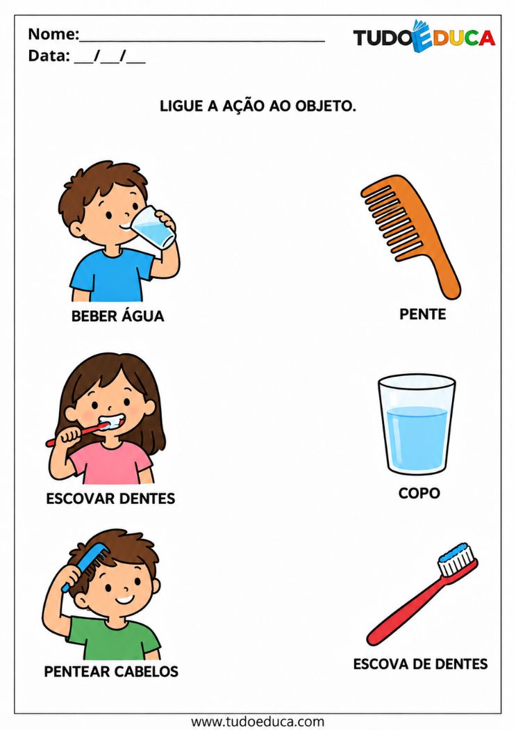 Atividade com Pictogramas com ações para Autismo