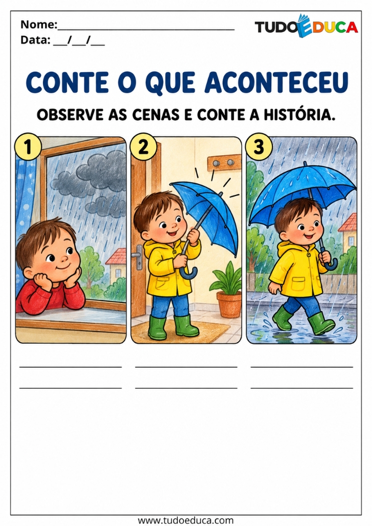 Atividade de Comunicação conte a historia para Síndrome de Down