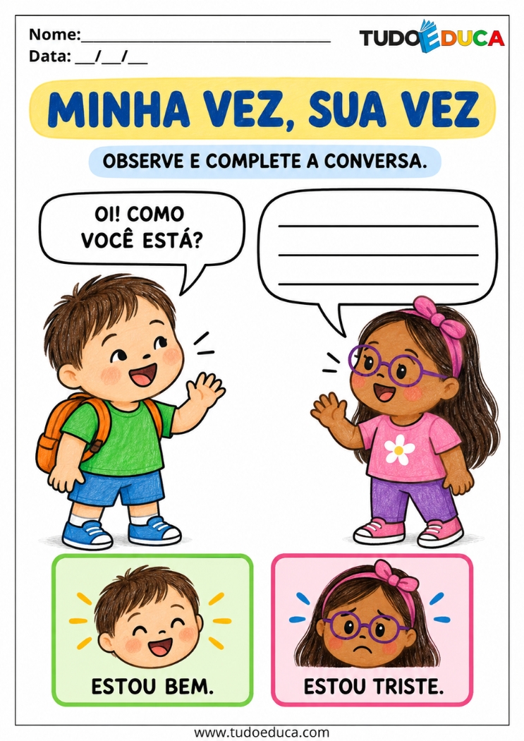 Atividade de Comunicação e dialogo para Síndrome de Down