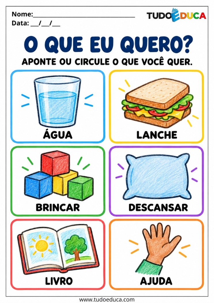 Atividade de Comunicação para Síndrome de Down