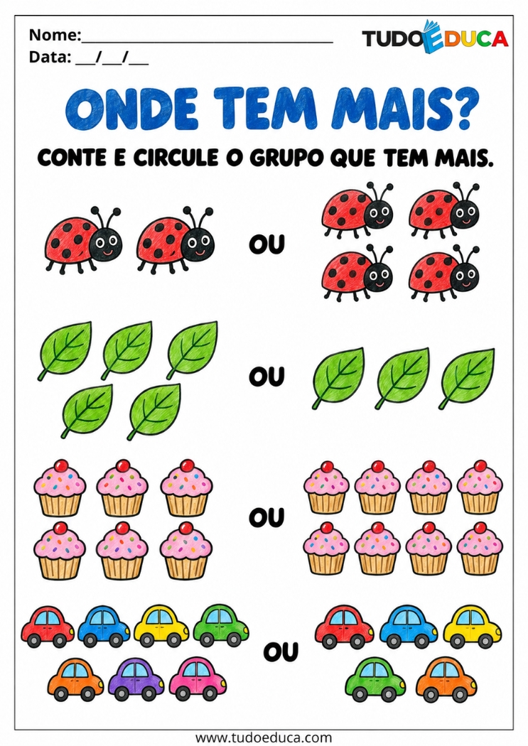 Atividade de Contagem e quantidade para Síndrome de Down