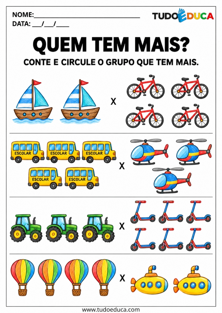 Atividade de Contagem marque o grupo com mais para Autismo