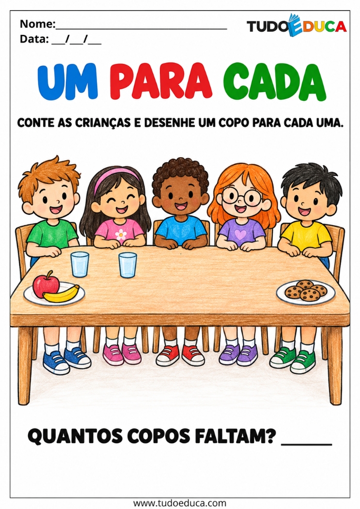 Atividade de Contagem para Síndrome de Down um para cada