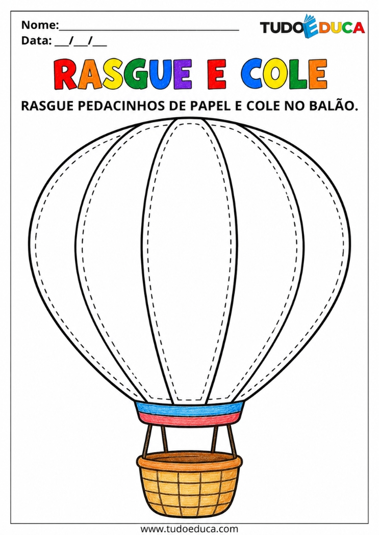 Atividade de Coordenação Motora cole e decore para Deficiência Intelectual