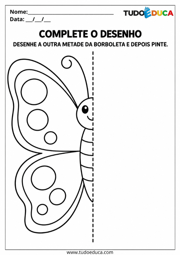 Atividade de Coordenação Motora com simetria para Deficiência Intelectual