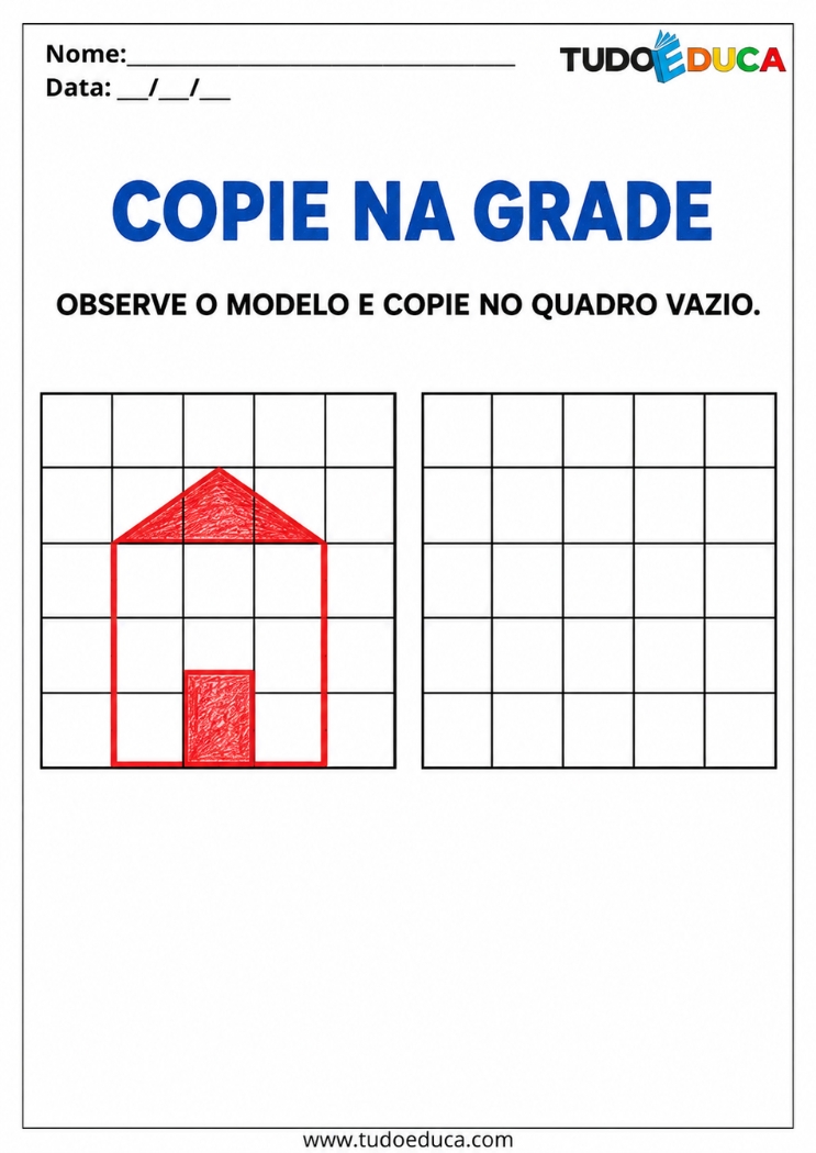Atividade de Coordenação Motora copie no quadro para Deficiência Intelectual