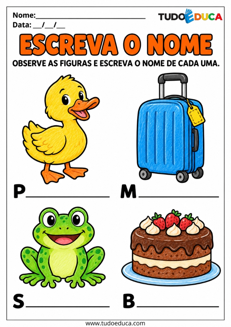 Atividade de Escrita de escreva os nomes para Deficiência Intelectual