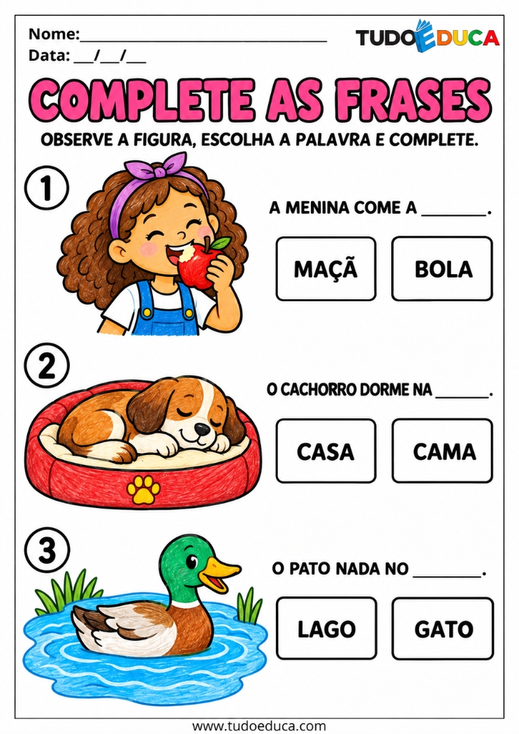 Atividade de Escrita para Deficiência Intelectual