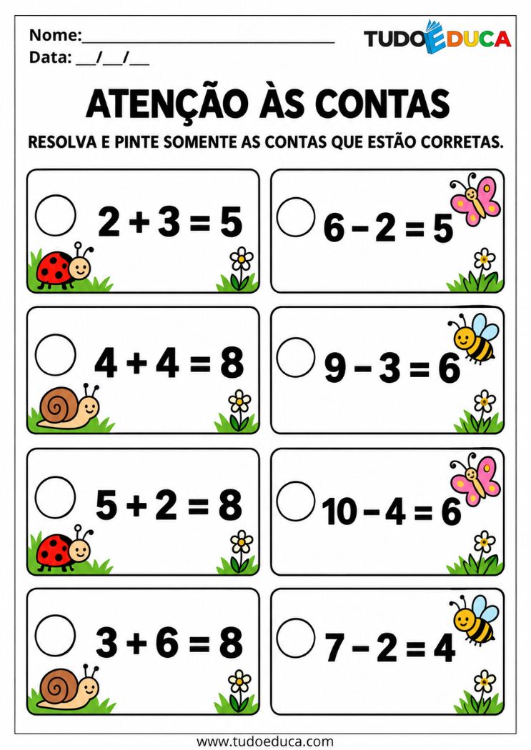 Atividade de Matemática para TDAH