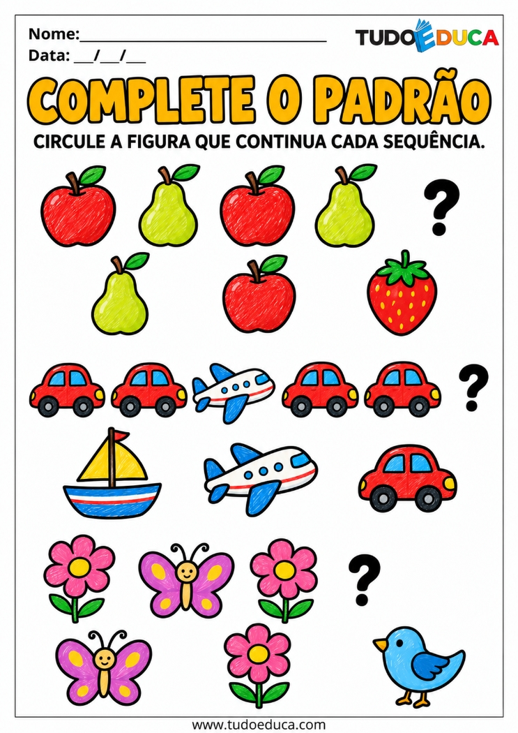 Atividade de Percepção Visual com padrões para Autismo