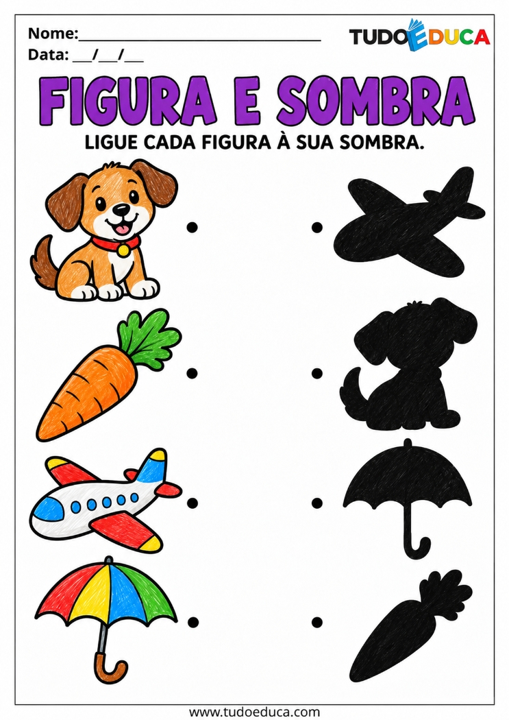 Atividade de Percepção Visual com sombras para Autismo