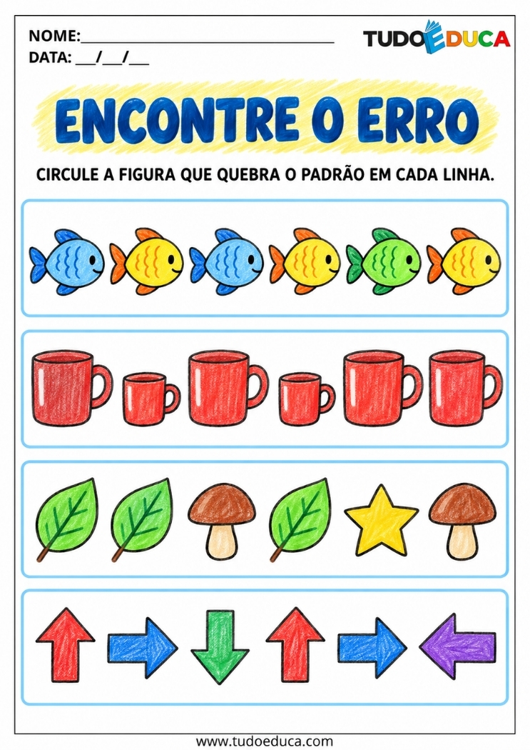 Atividade de Sequência Lógica com padrões para Deficiência Intelectual