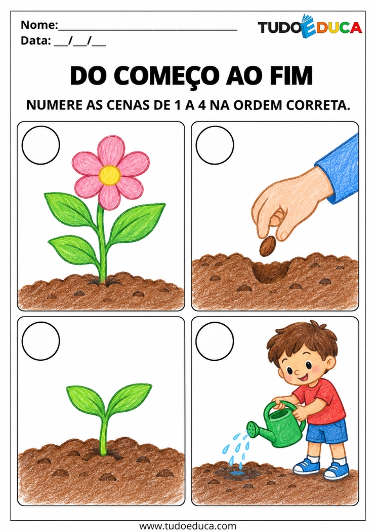 Atividade de Sequência Lógica da natureza para Deficiência Intelectual