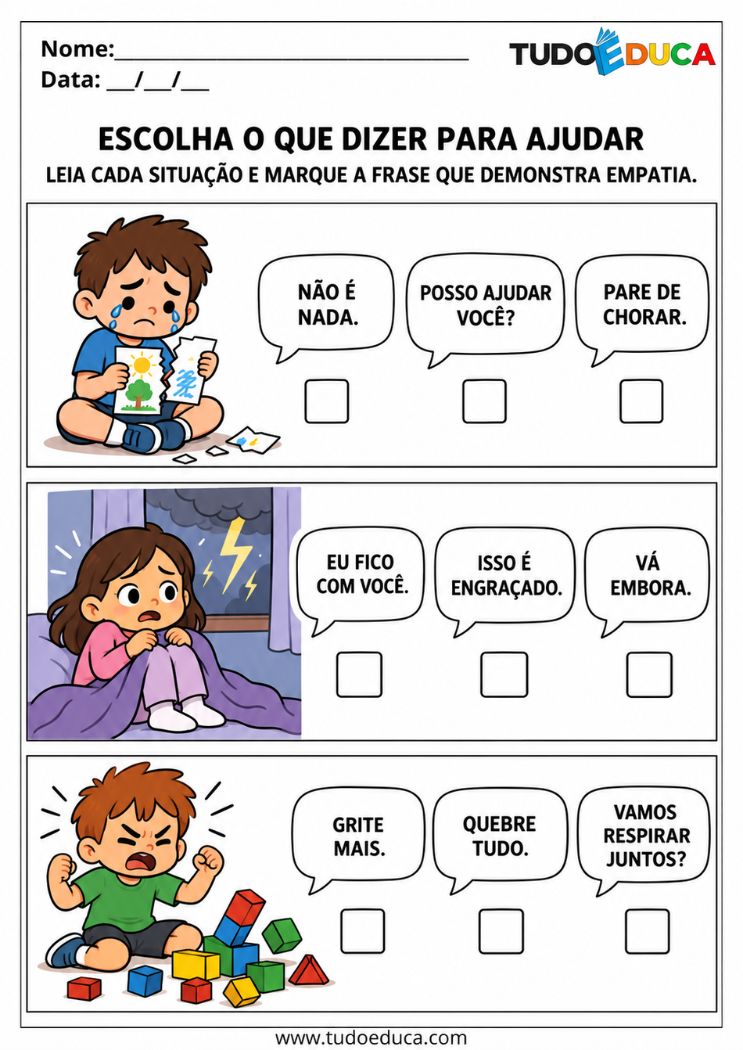 Atividade de lidar com as Emoções para AEE