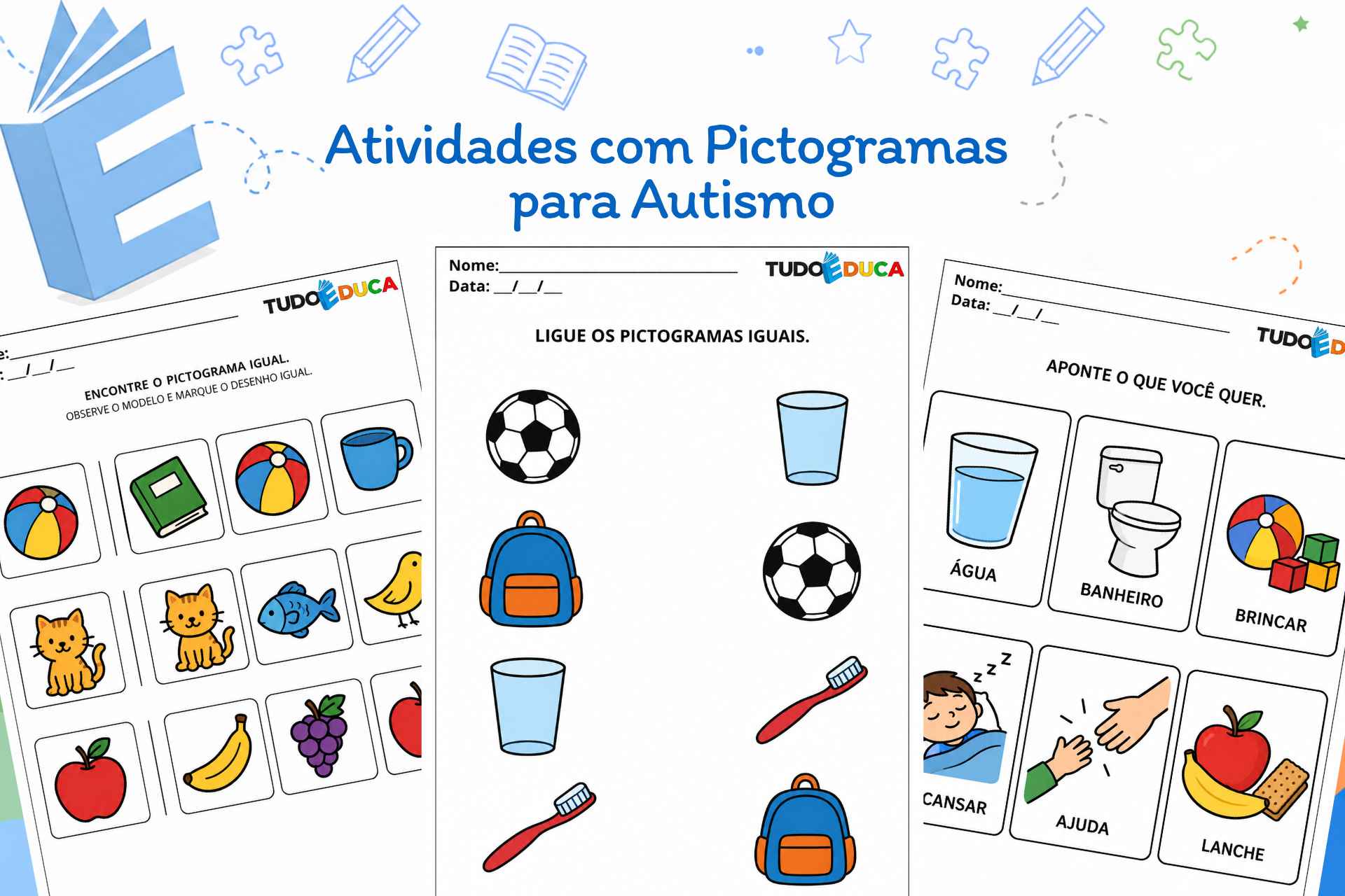 Atividades com Pictogramas para Autismo