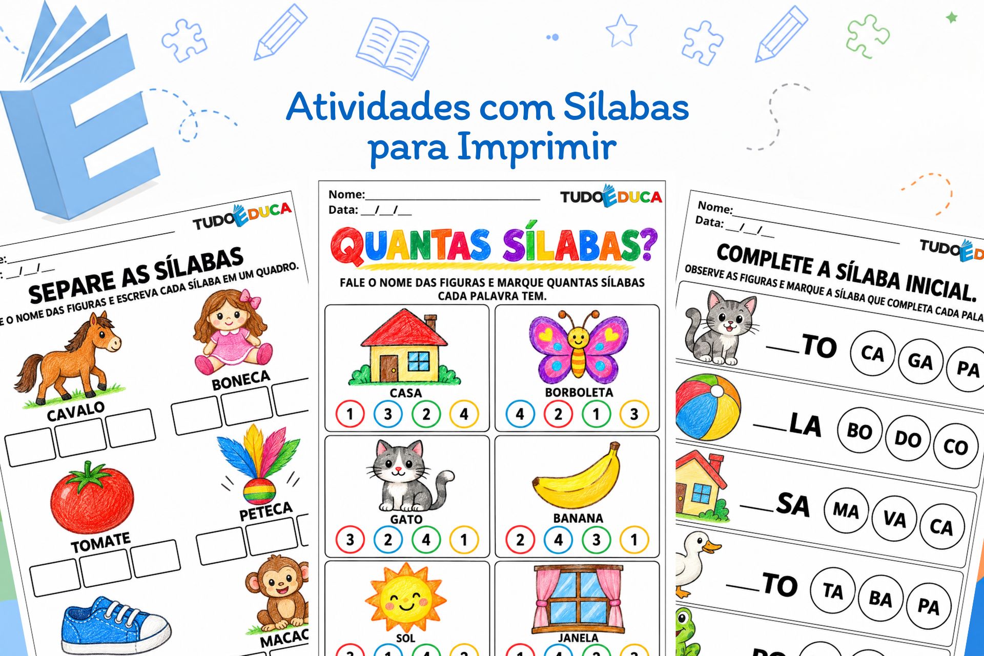 Atividades com sílabas para imprimir