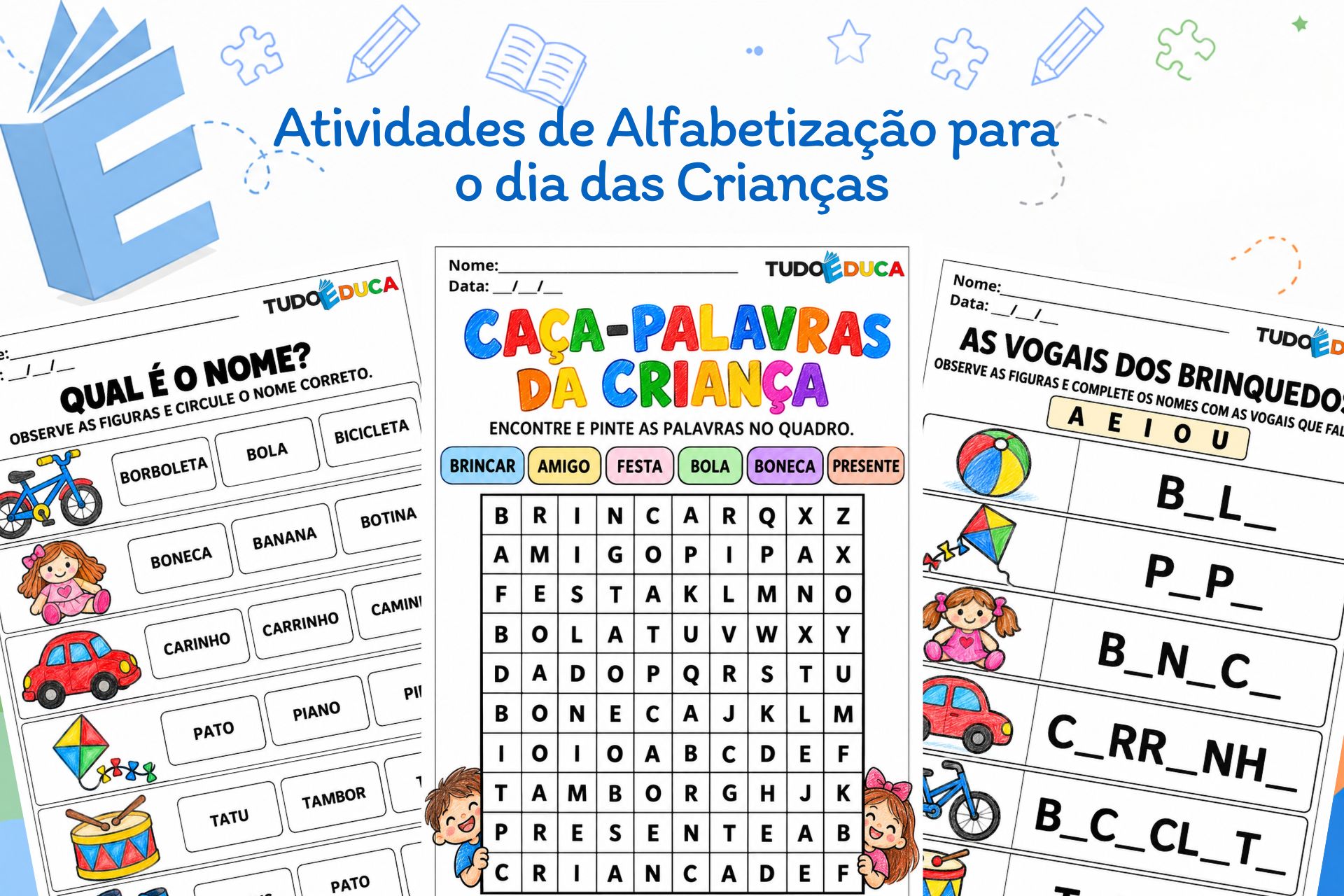 Atividades de Alfabetização para o dia das Crianças