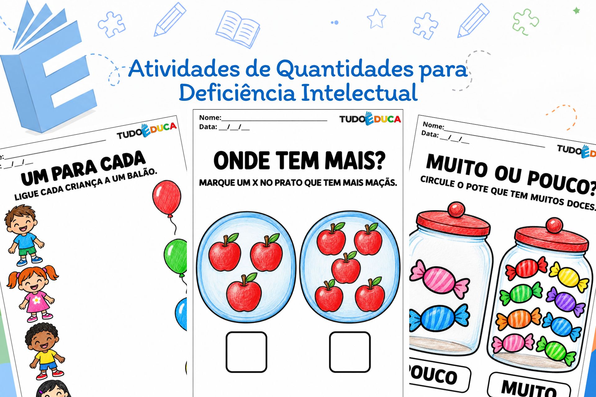 Atividades de Quantidades para Deficiência Intelectual